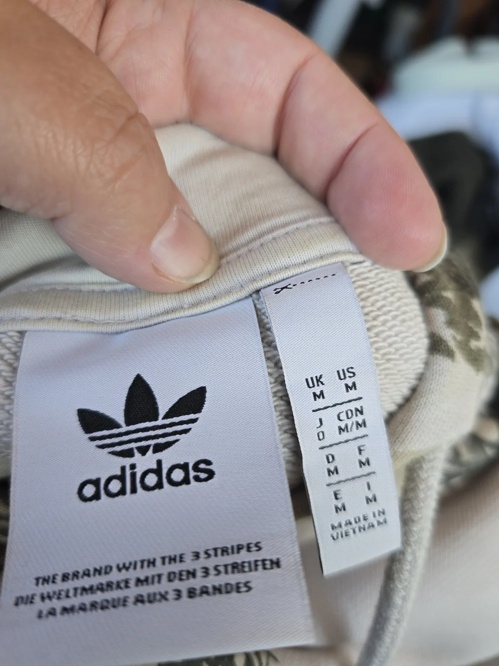 adidas Women’s Cream Hoodie with Green Logo